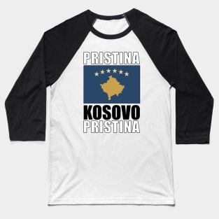 Flag of Kosovo Baseball T-Shirt